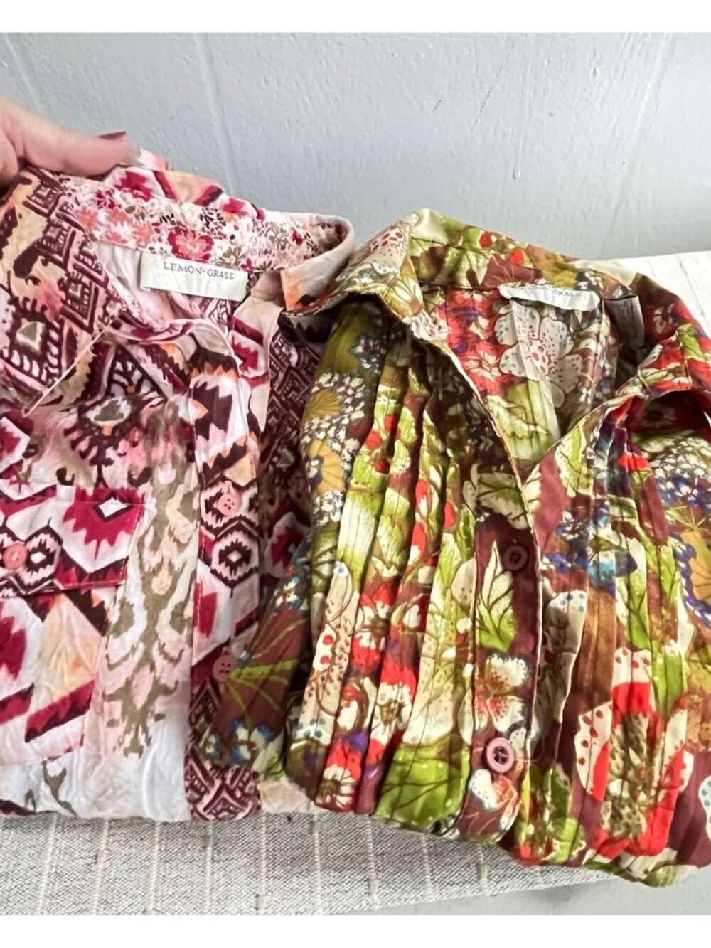 Lemon Grass Top Lot Spring Summer Women's Print Tops Size Small